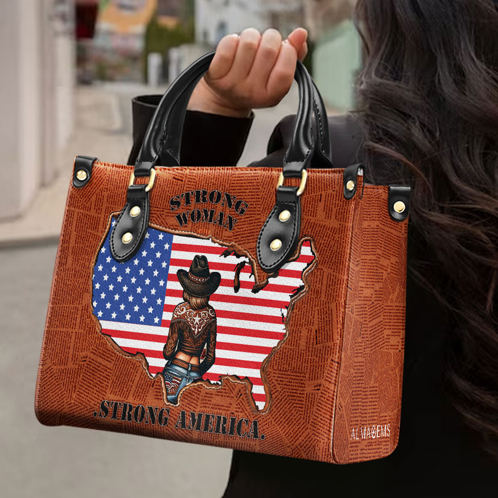 Femme forte. Amérique forte - Sac à main en cuir - IND13