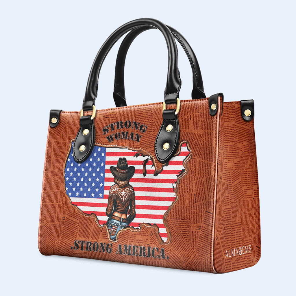 Femme forte. Amérique forte - Sac à main en cuir - IND13