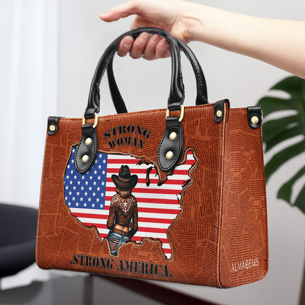 Femme forte. Amérique forte - Sac à main en cuir - IND13