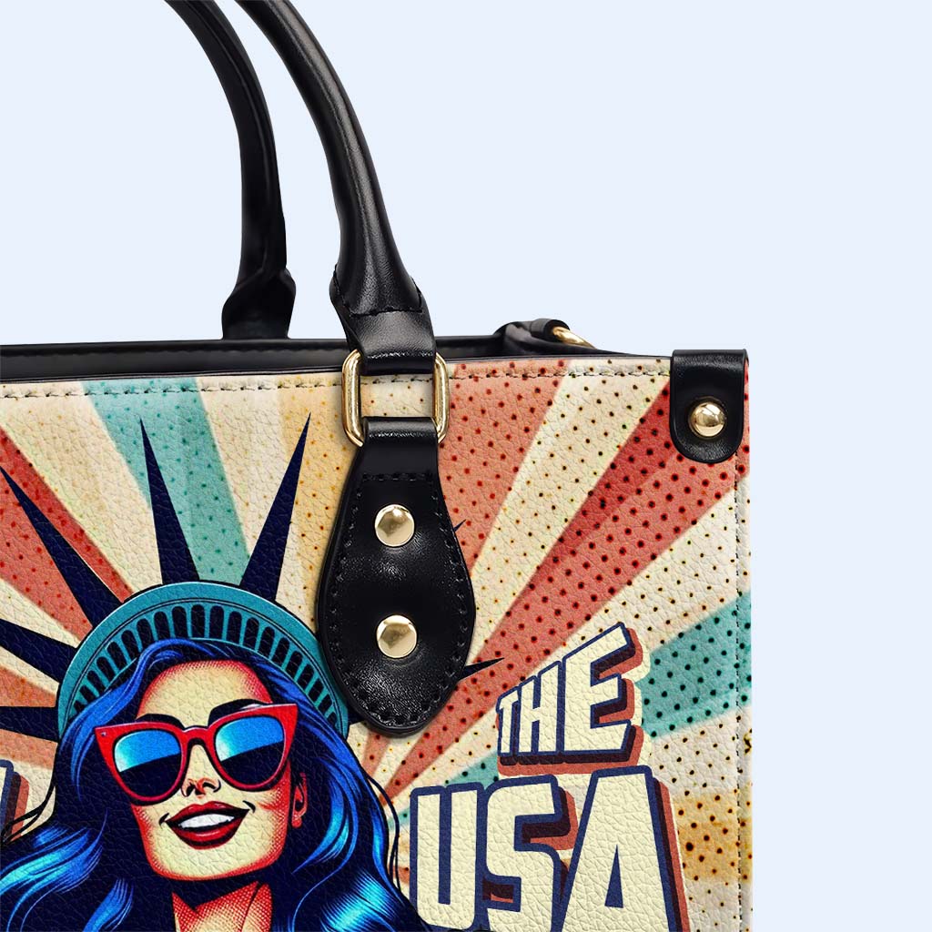Party In The USA - Personalized Custom Leather Handbag - IND15