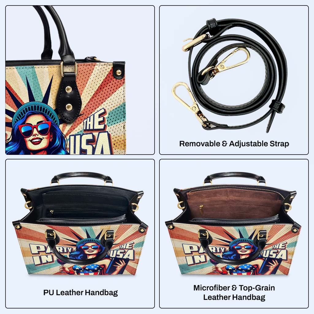 Party In The USA - Personalized Custom Leather Handbag - IND15