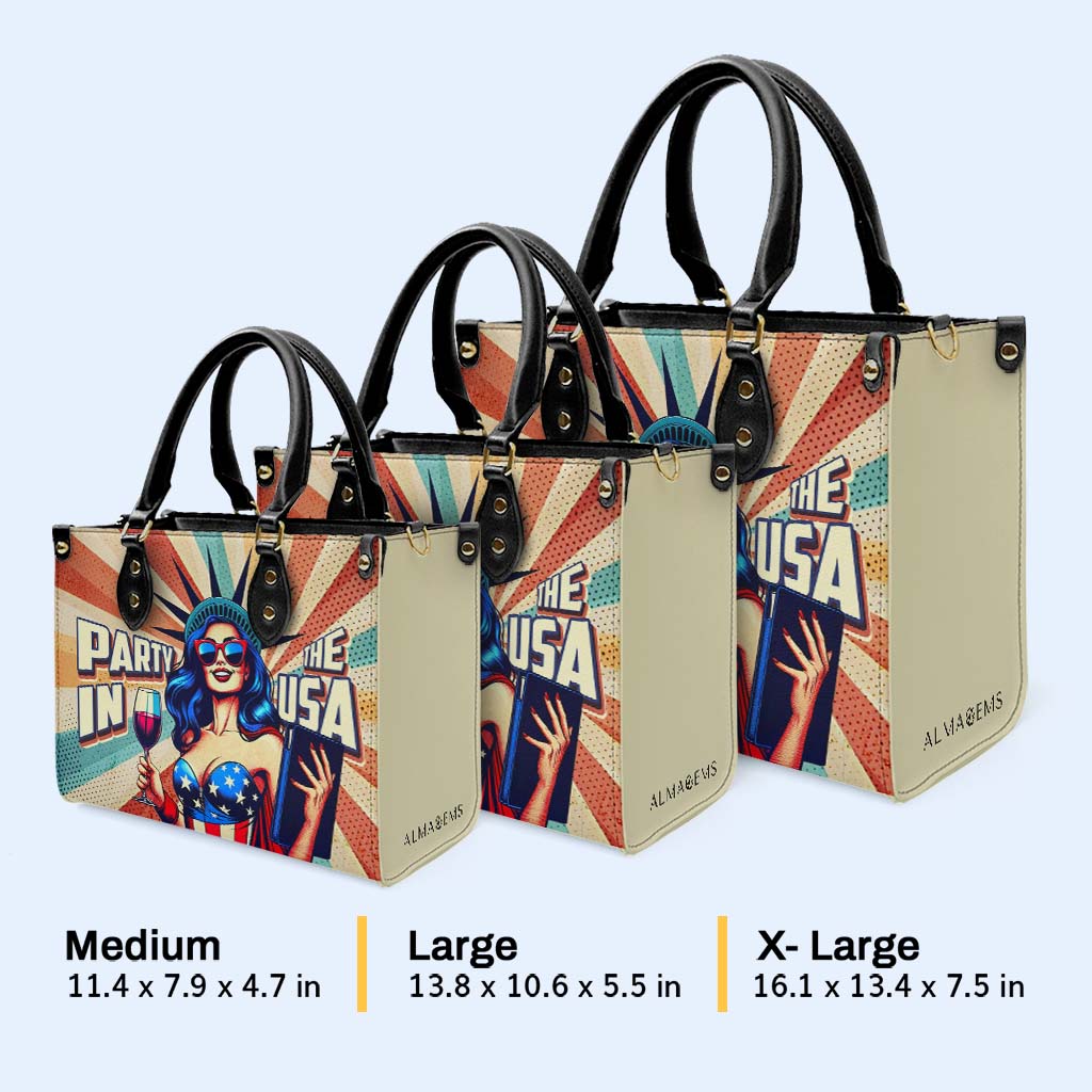 Party In The USA - Personalized Custom Leather Handbag - IND15