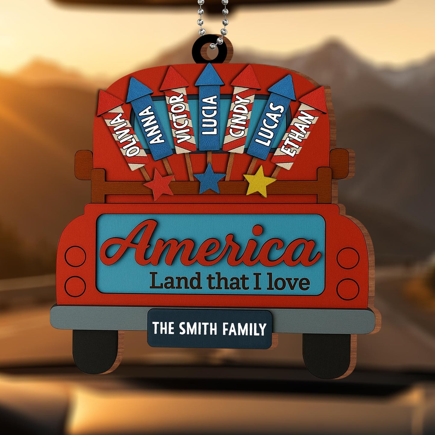 America, Land That I Love, Bus and American Flags