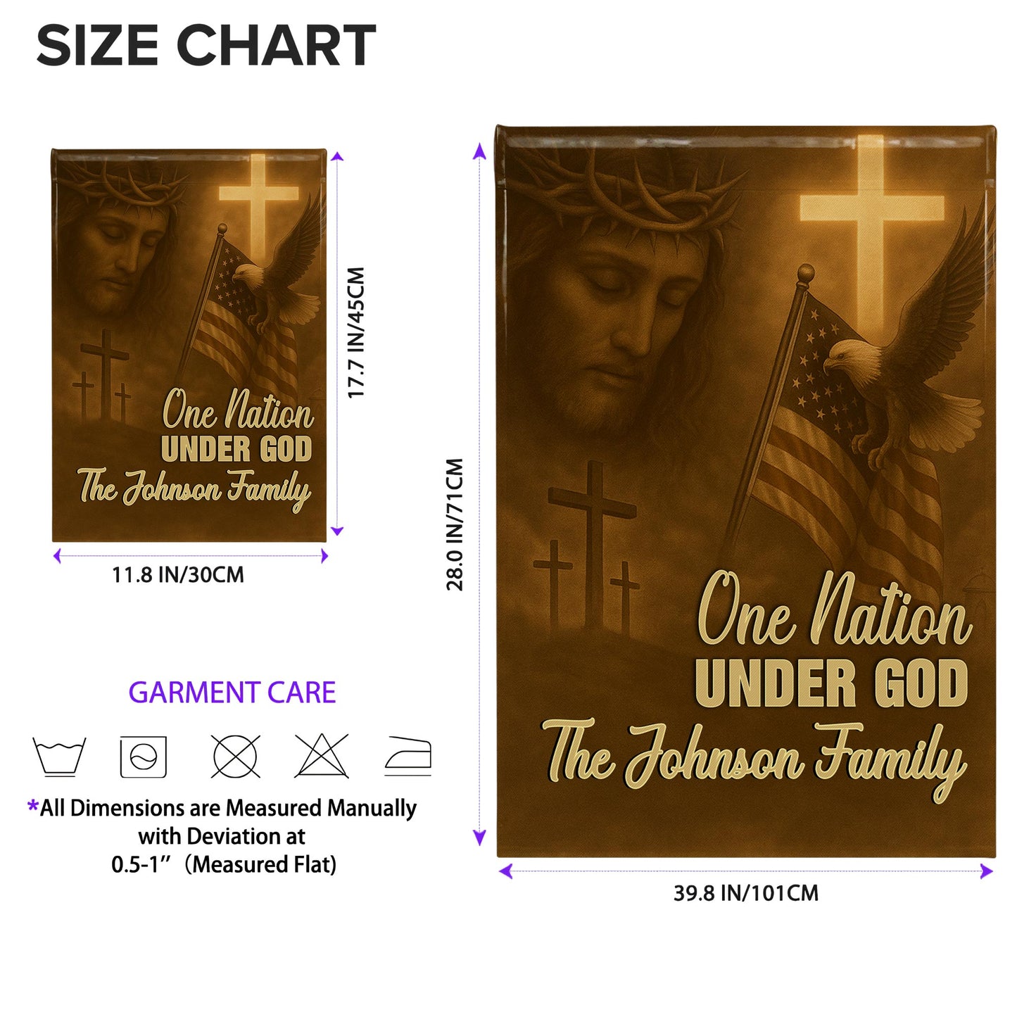 One Nation Under God, Jesus, Cross, American Flag, Eagle