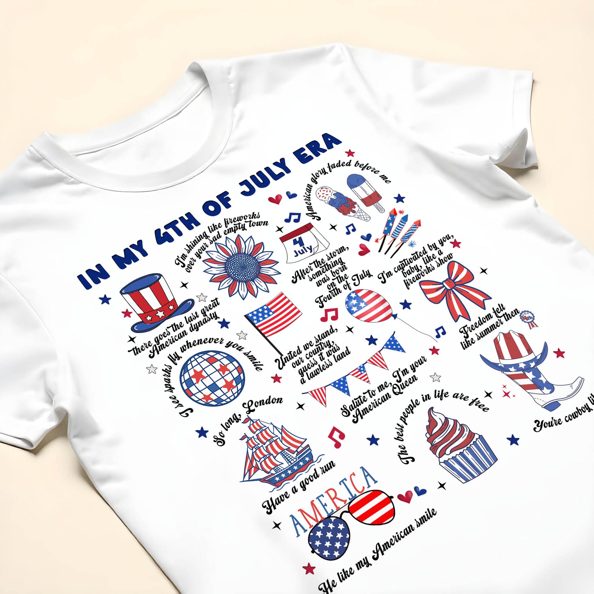 In My 4th Of July Era With American Flag And Fireworks