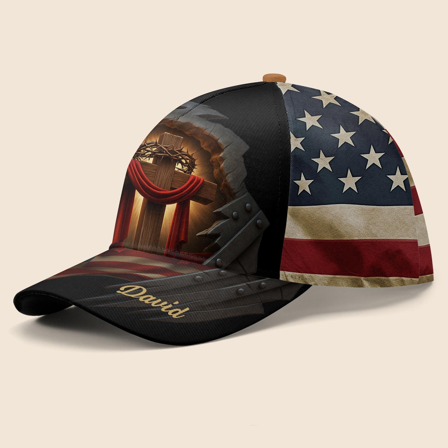 Celebrate Faith And Patriotism, Crown Of Thorns And American Flag
