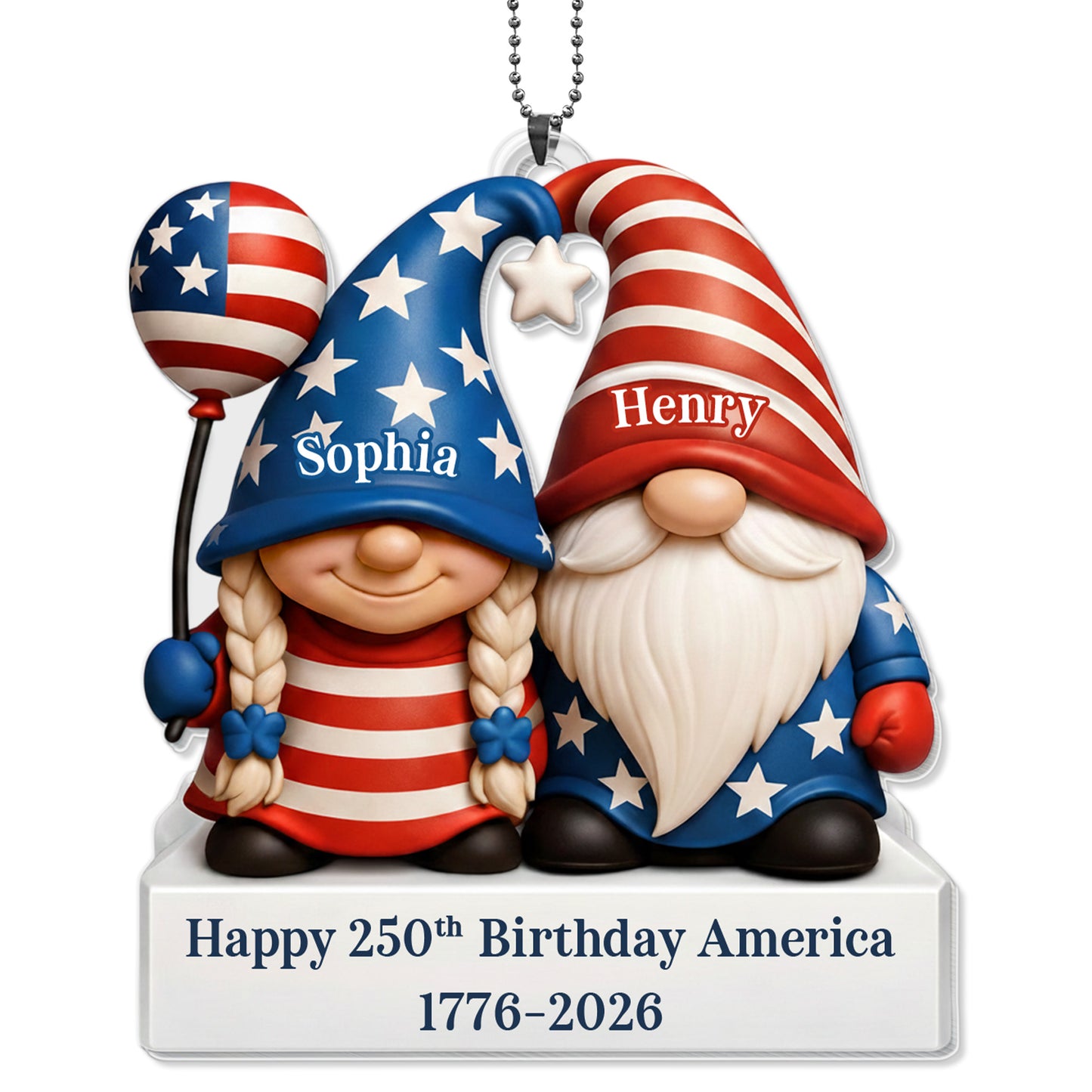 Happy 250th Birthday America Patriotic Gnomes