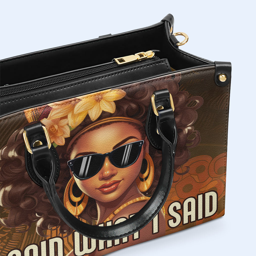 J'ai dit ce que j'ai dit - Sac à main en cuir personnalisé - ISAID01