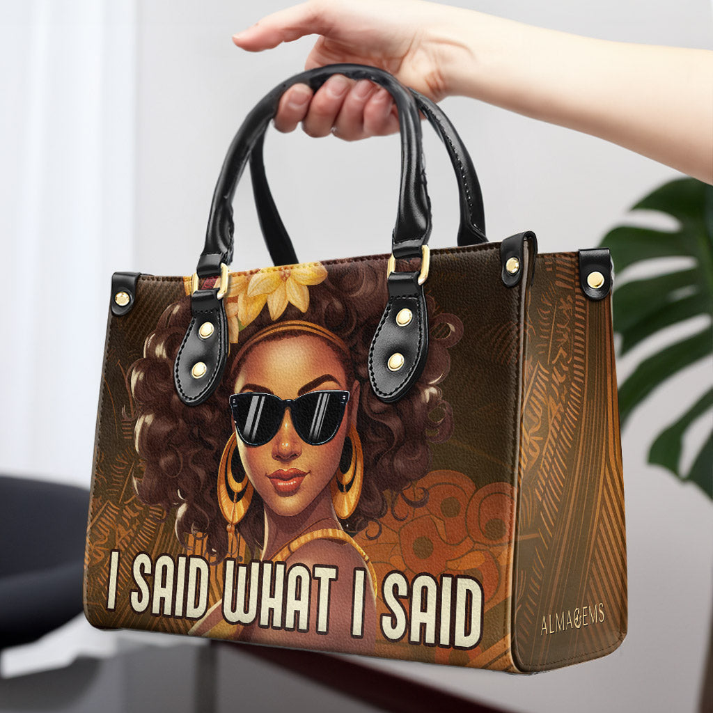 J'ai dit ce que j'ai dit - Sac à main en cuir personnalisé - ISAID01