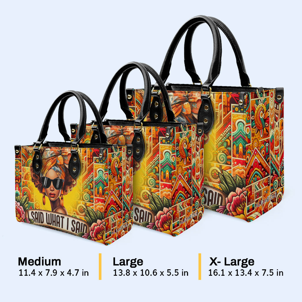 J'ai dit ce que j'ai dit - Sac à main en cuir personnalisé - ISAID02