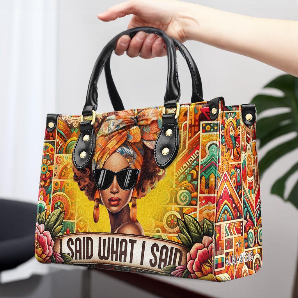 J'ai dit ce que j'ai dit - Sac à main en cuir personnalisé - ISAID02