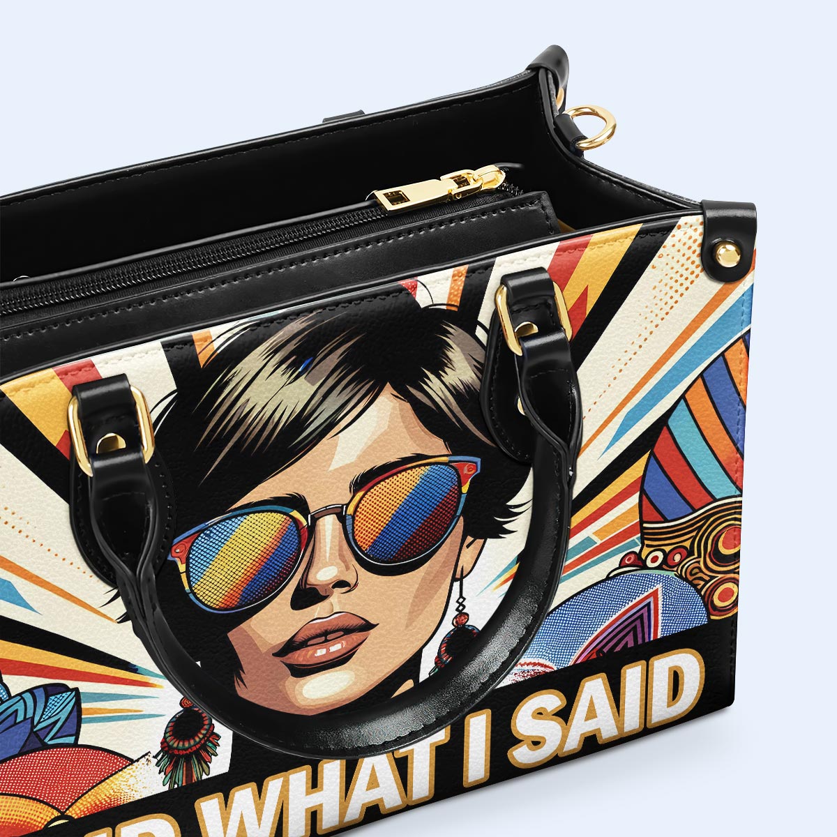 J'ai dit ce que j'ai dit - Sac à main en cuir personnalisé - ISAID03