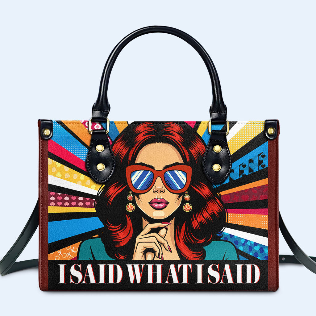 Dije lo que dije - Bolso de mano de cuero personalizado - ISAID05