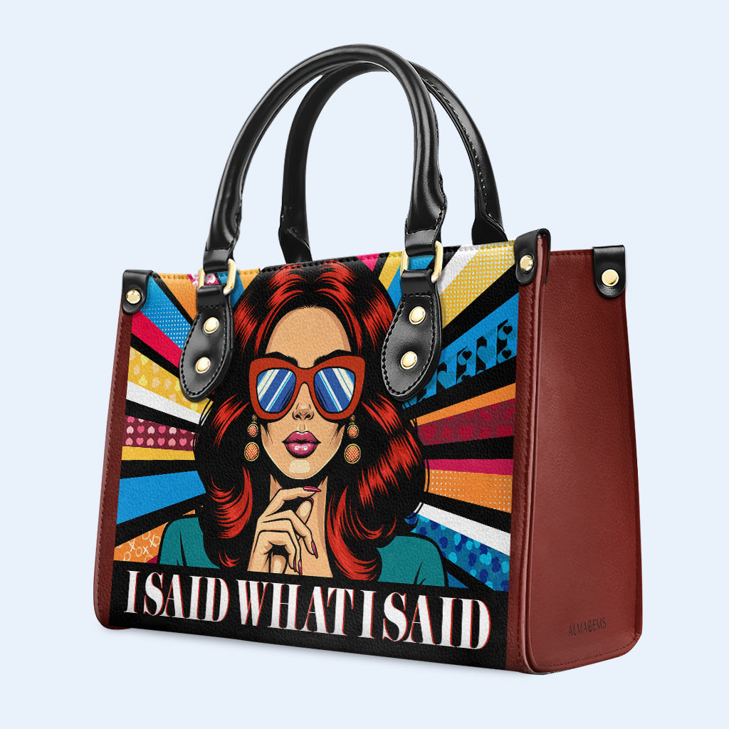 Dije lo que dije - Bolso de mano de cuero personalizado - ISAID05