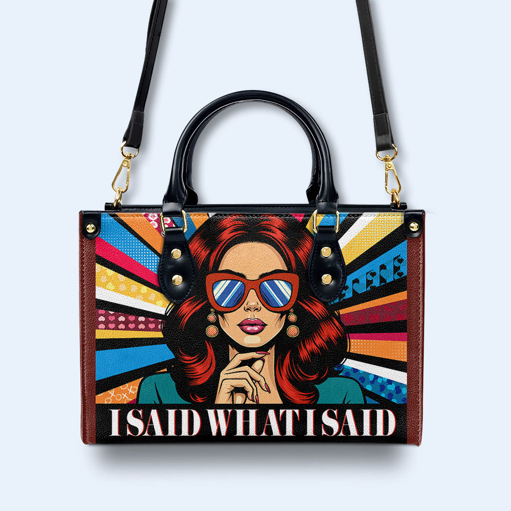Dije lo que dije - Bolso de mano de cuero personalizado - ISAID05