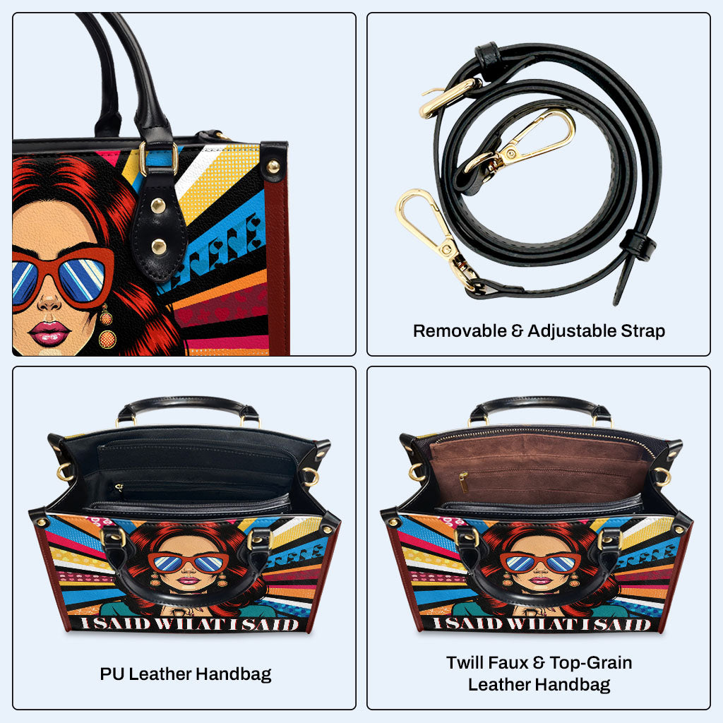 Dije lo que dije - Bolso de mano de cuero personalizado - ISAID05