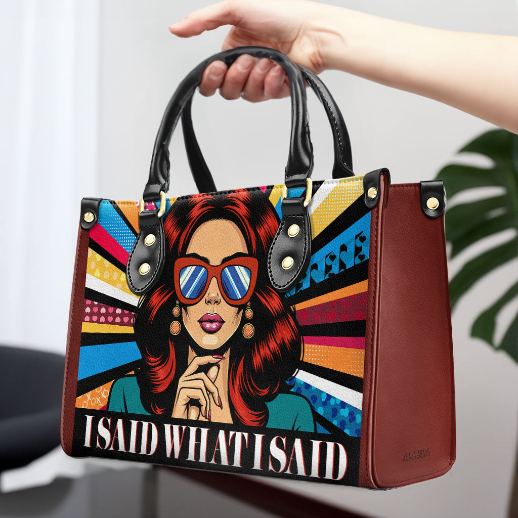 Dije lo que dije - Bolso de mano de cuero personalizado - ISAID05