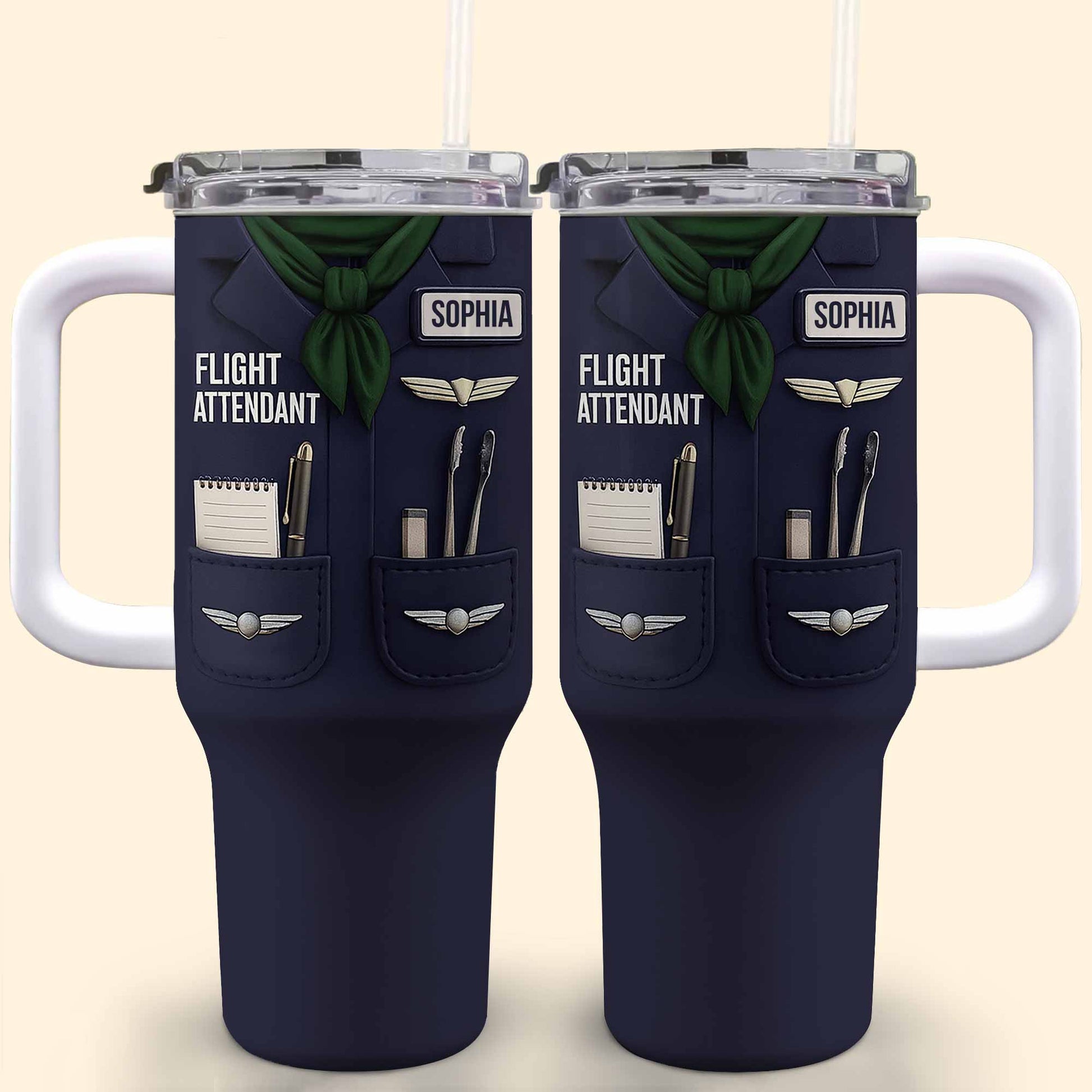 Flight Attendant Essentials Themed Tumbler