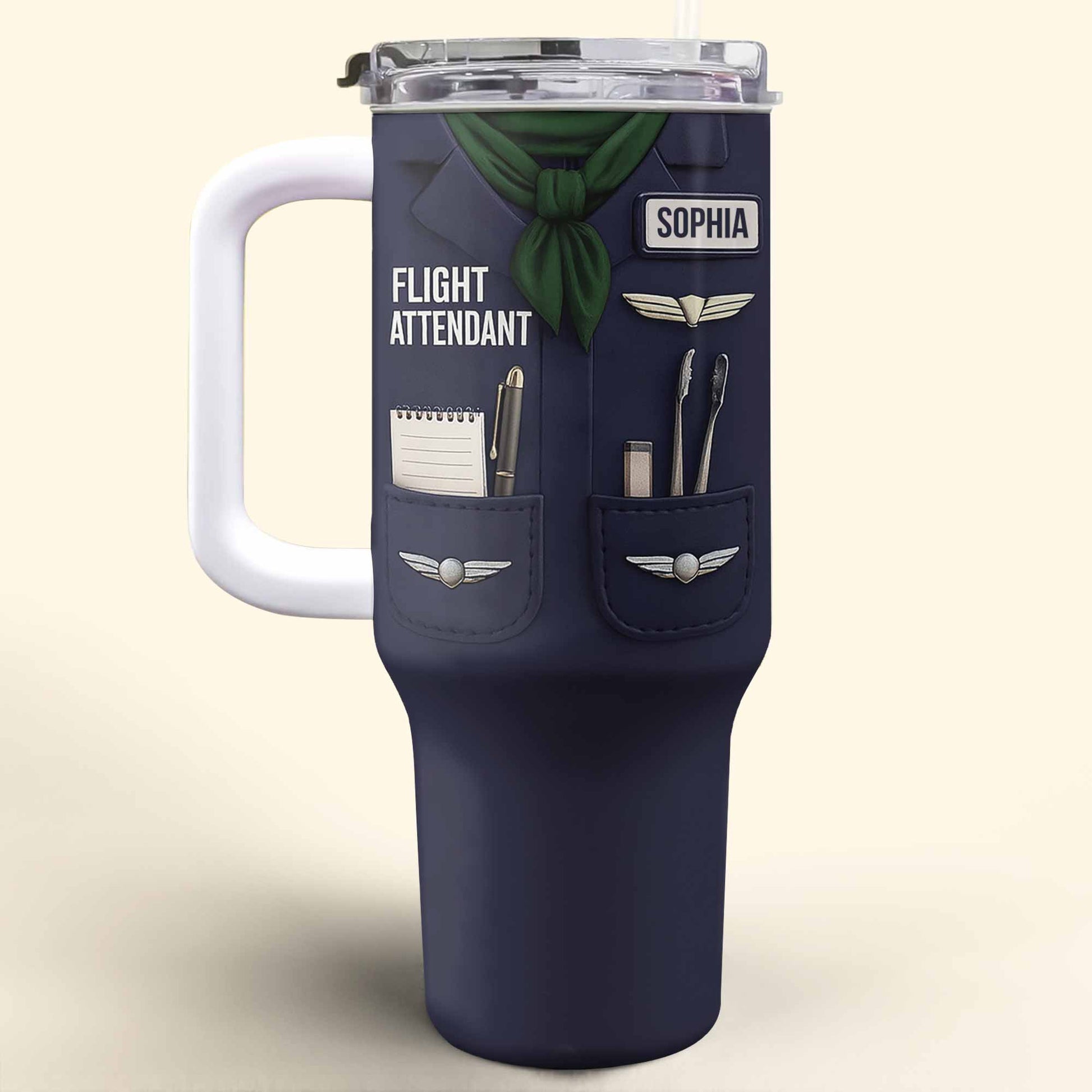 Flight Attendant Essentials Themed Tumbler