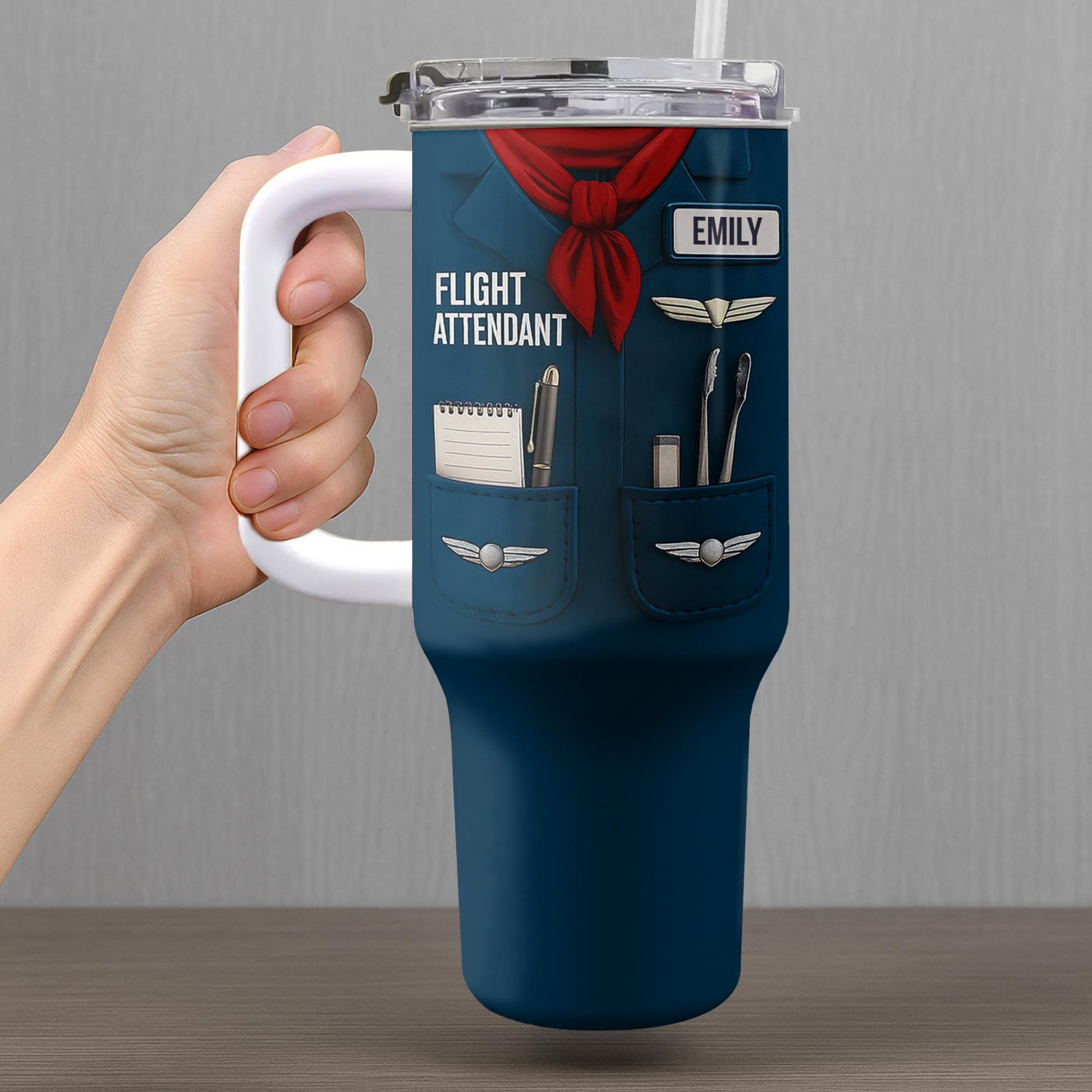Flight Attendant Essentials Themed Tumbler