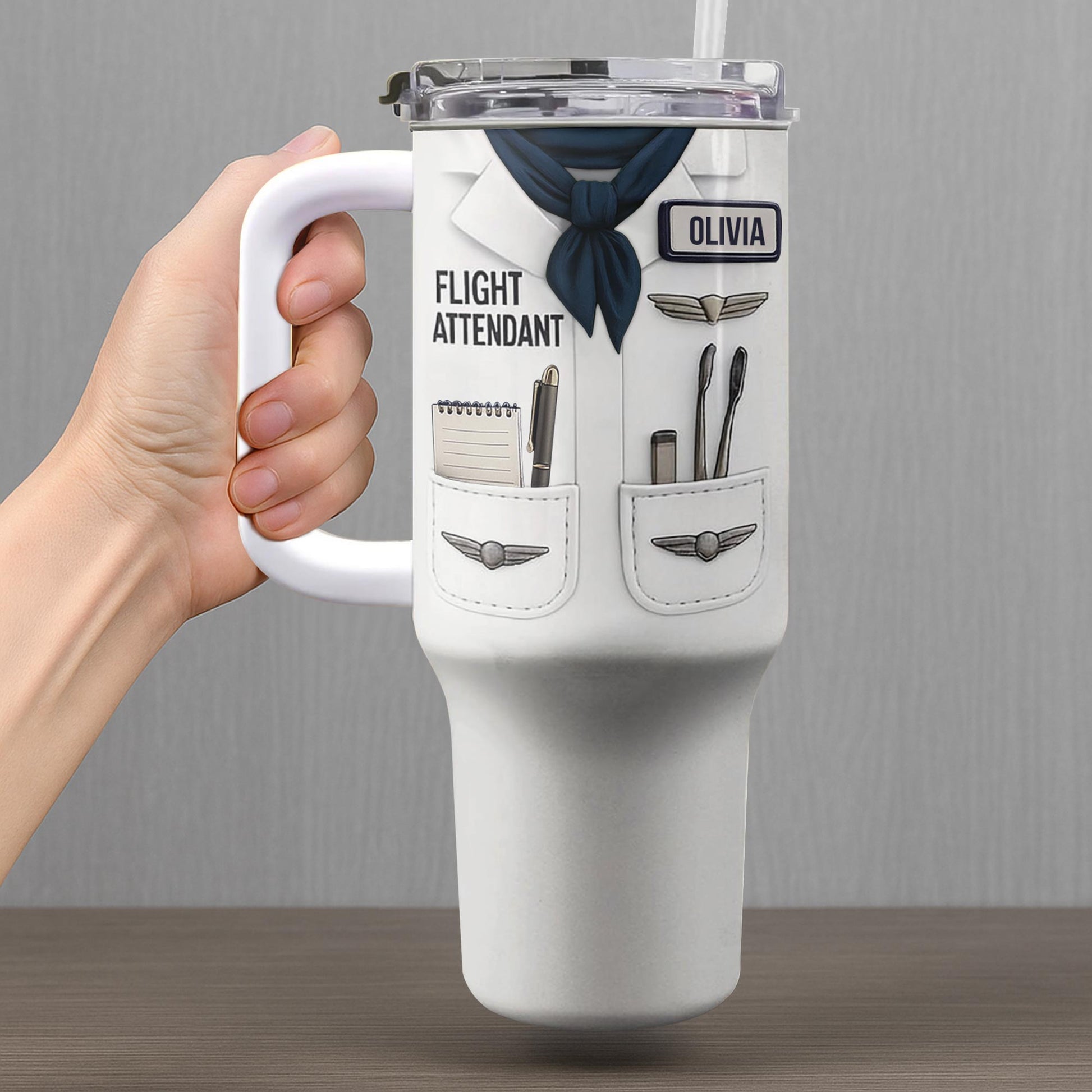 Flight Attendant Essentials Themed Tumbler