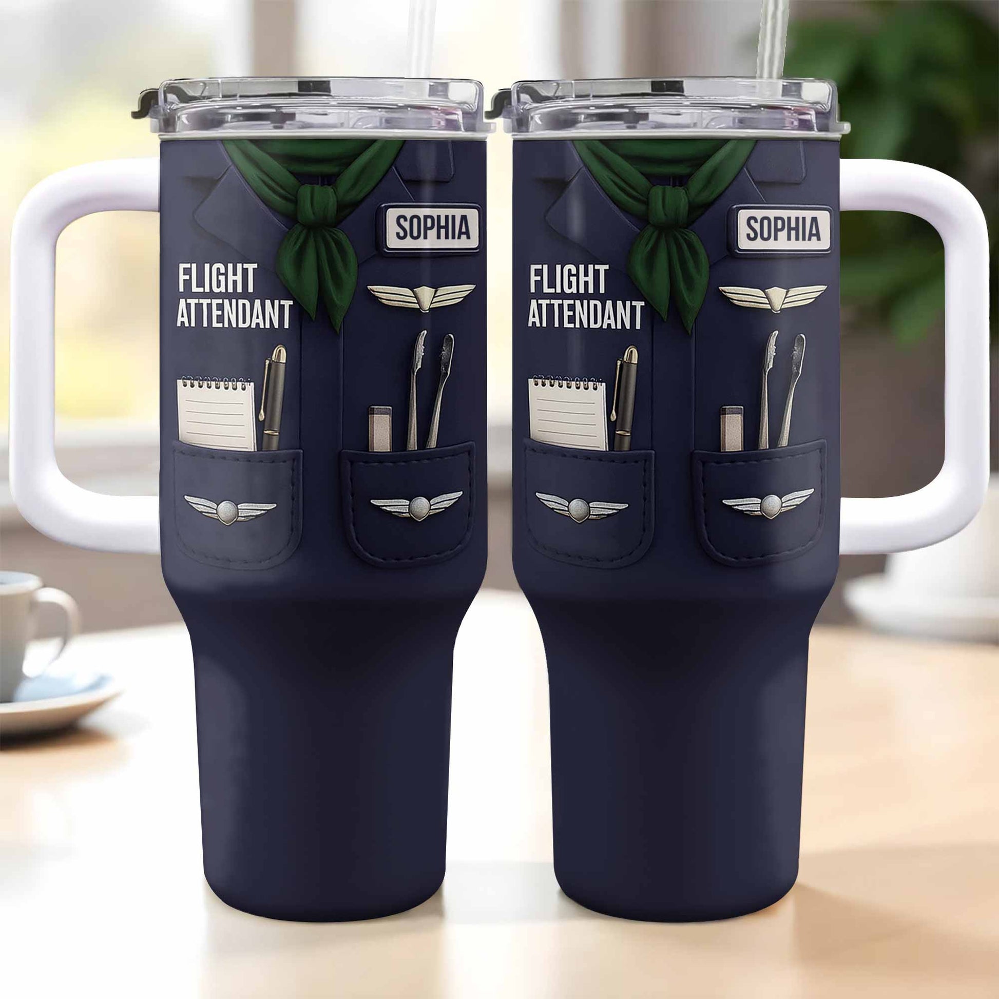 Flight Attendant Essentials Themed Tumbler