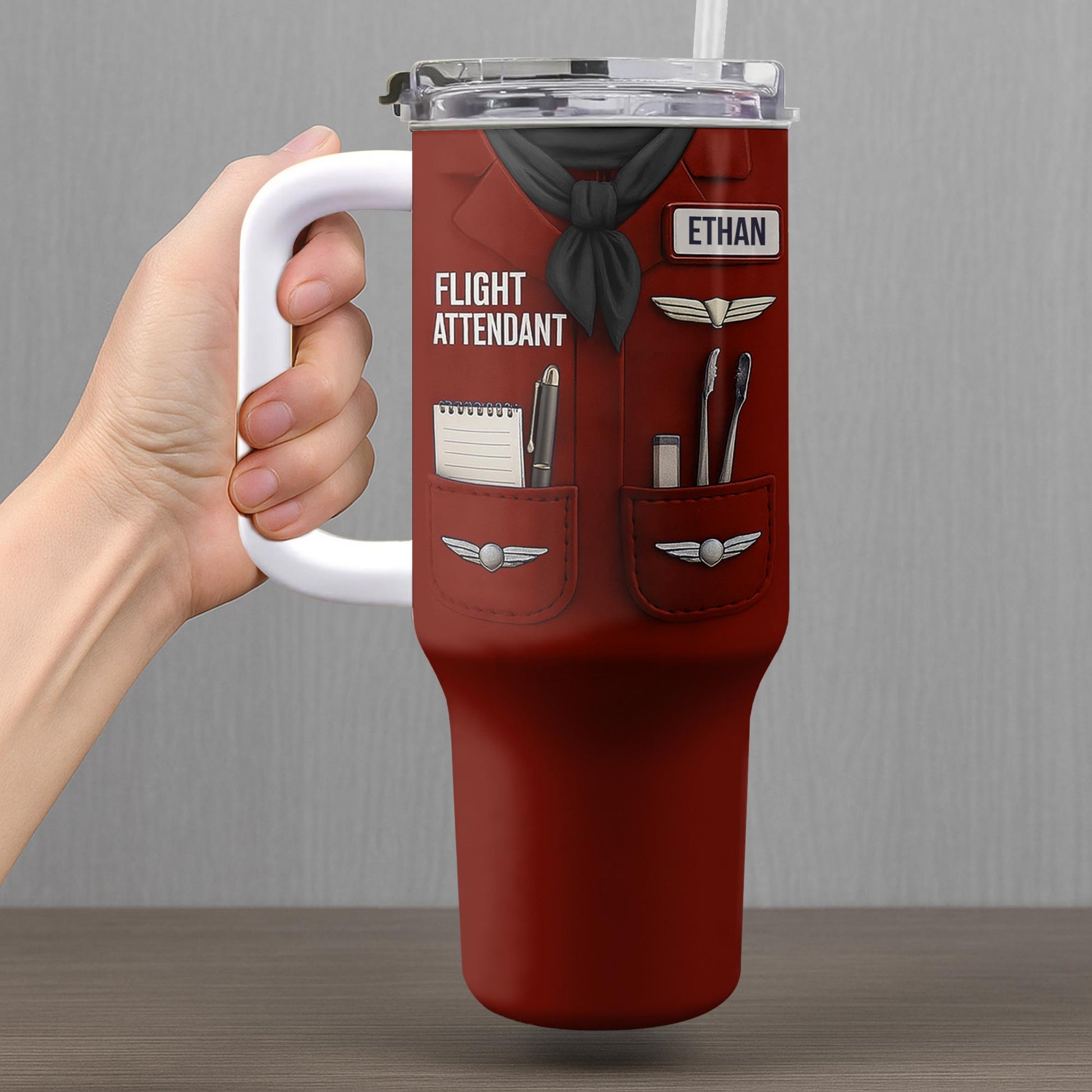 Flight Attendant Essentials Themed Tumbler