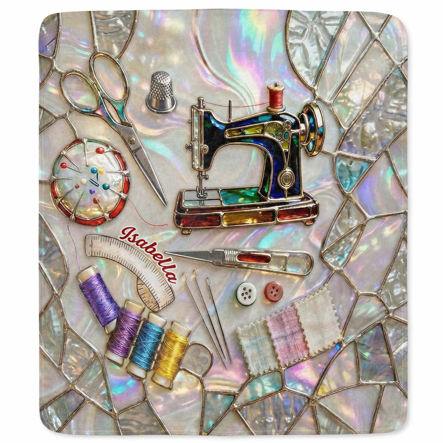 Vibrant Sewing Machine And Crafting Essentials