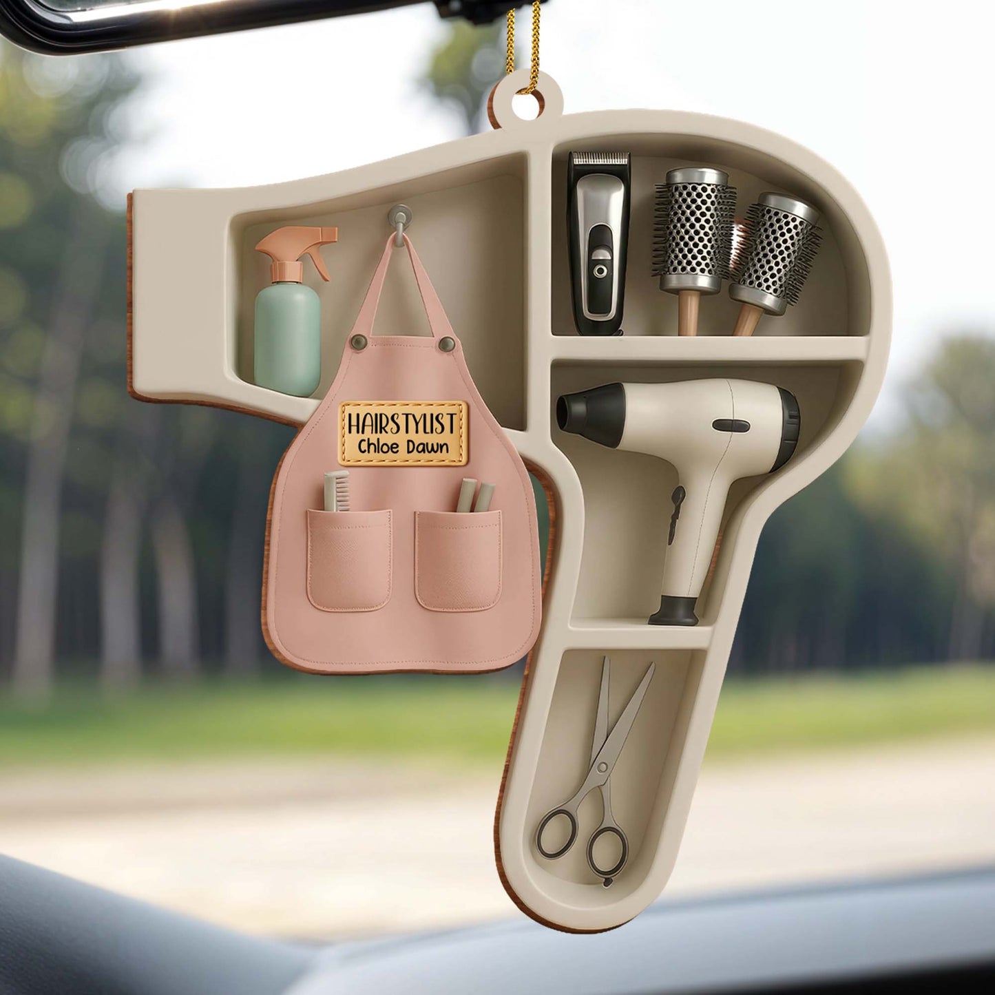 Custom Ornament For Hair Stylist With Styling Tools