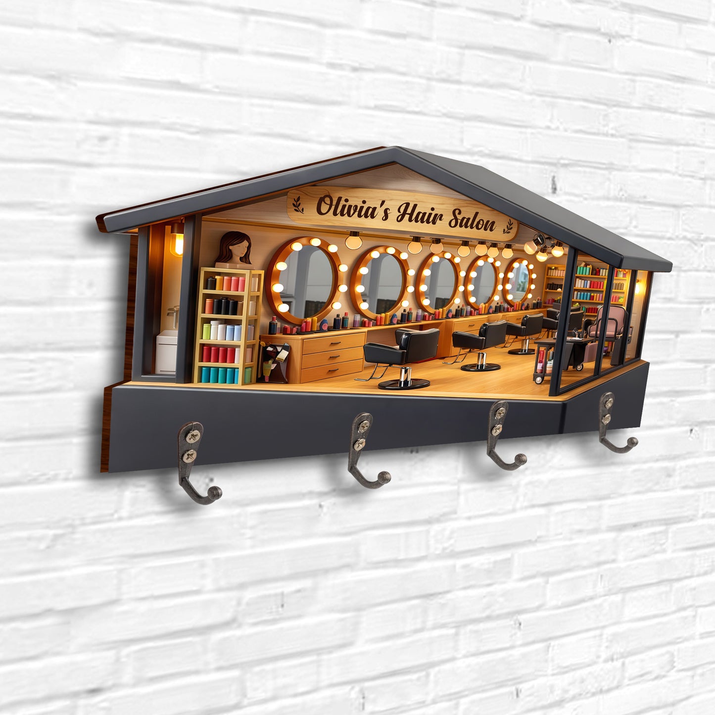 My Hair Salon Miniature Design With Barber Chairs And Vanity Mirrors