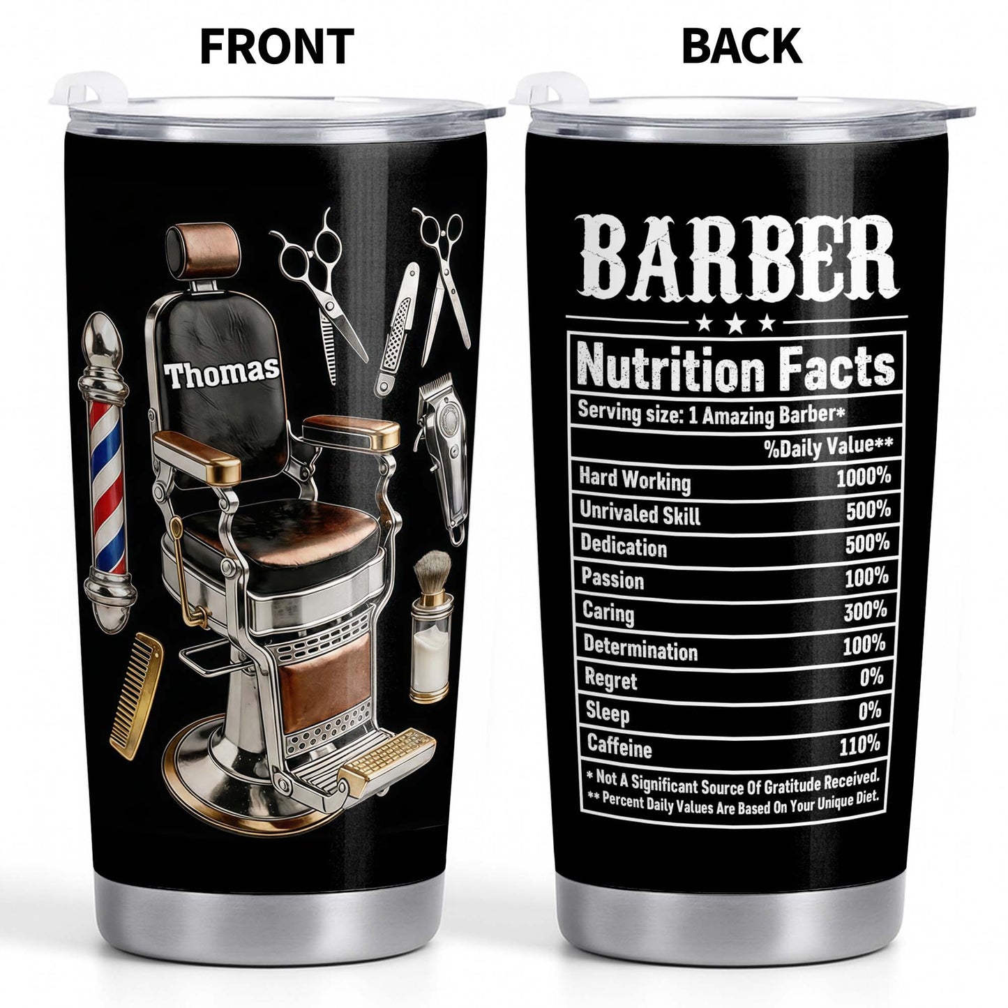 Barber Nutrition Facts With Barber Chair And Tools
