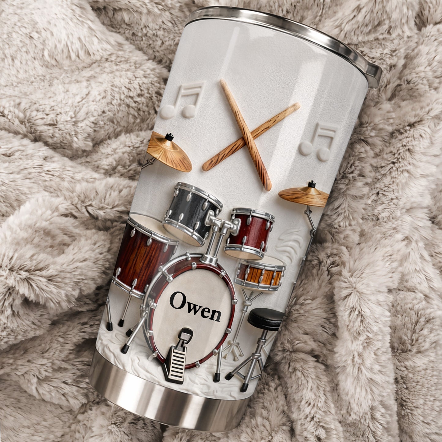 A Passion For Rhythm Drum Set And Musical Notes