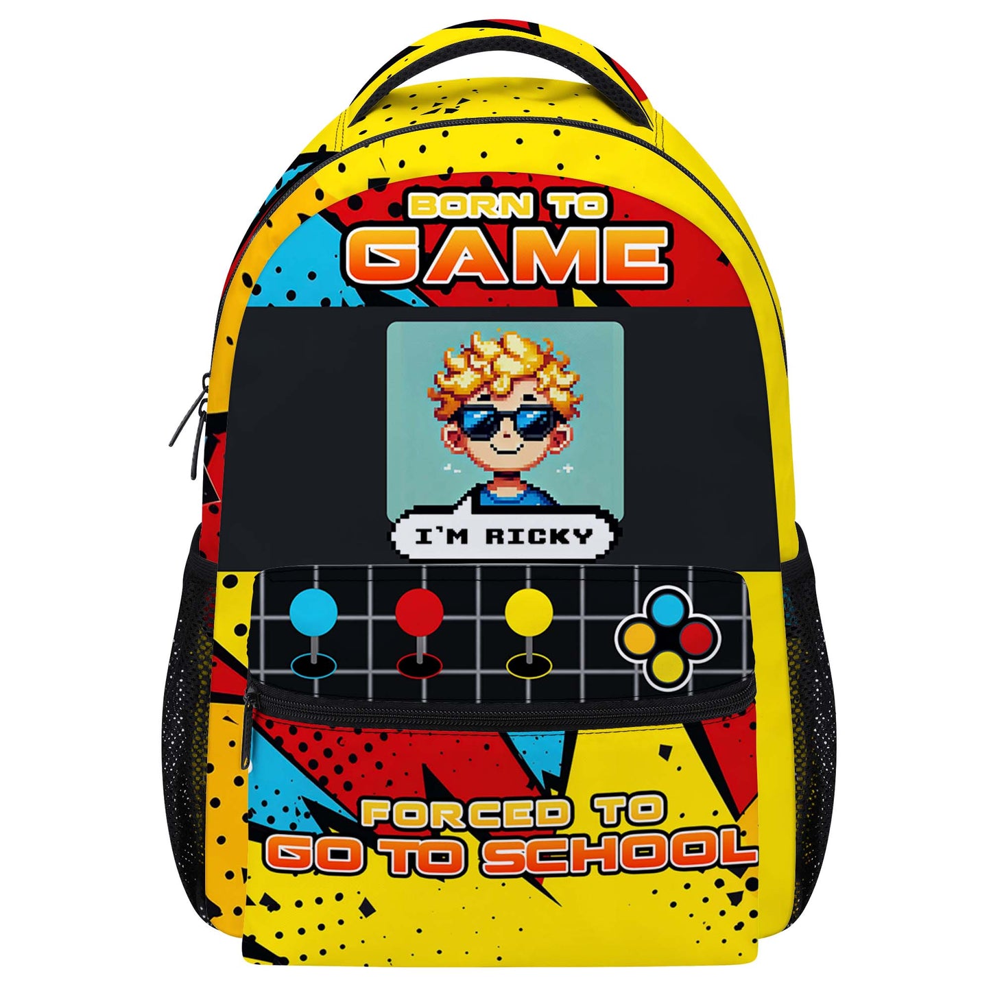 Nacido para jugar, obligado a ir a la escuela: mochila personalizada - KID004_CB