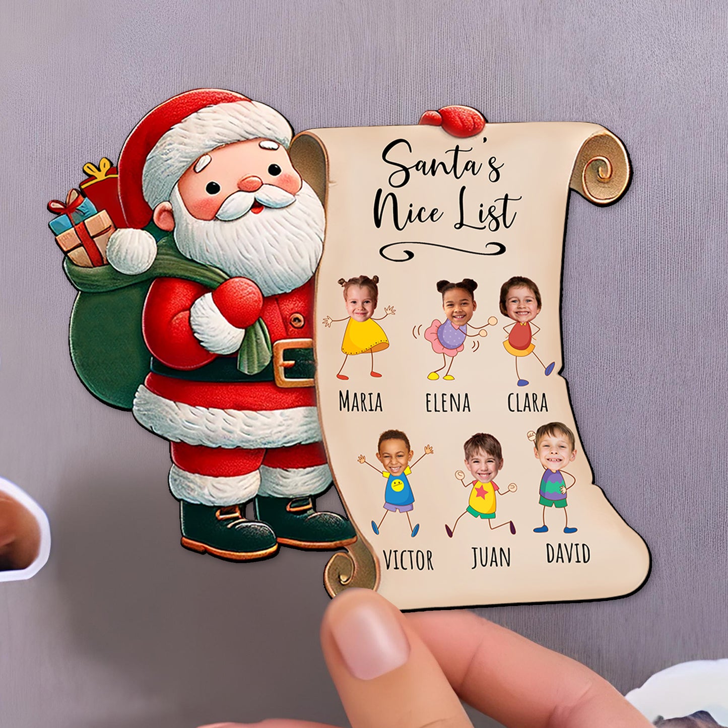 Santa's Nice List Customizable Fridge Magnet - Personalized Custom Fridge Magnet - KID004_MAGN
