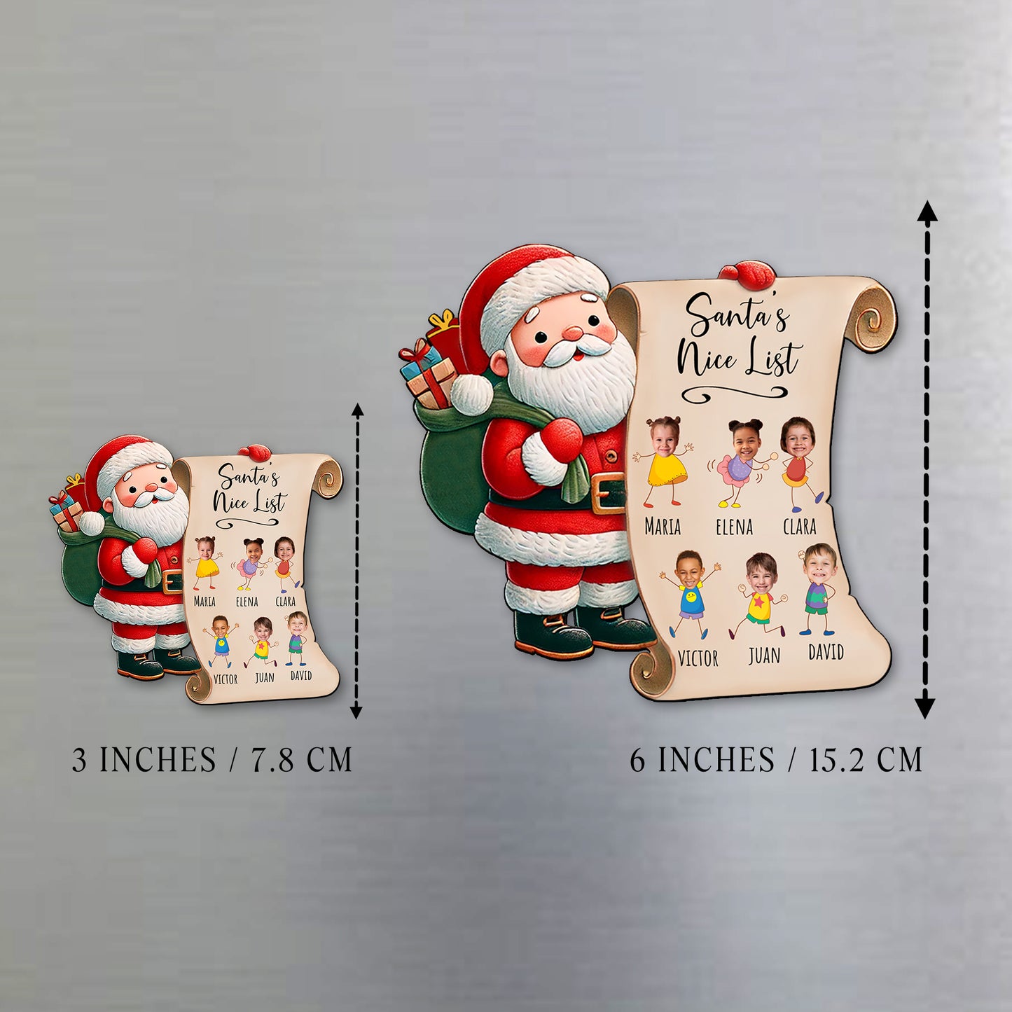 Santa's Nice List Customizable Fridge Magnet - Personalized Custom Fridge Magnet - KID004_MAGN