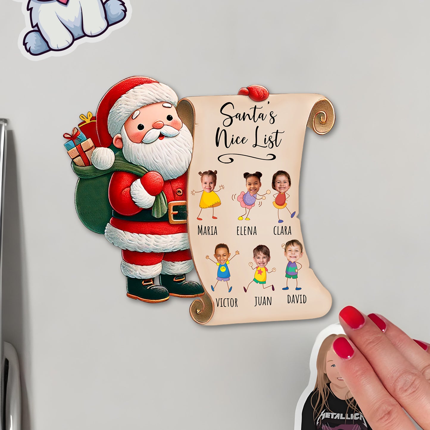 Santa's Nice List Customizable Fridge Magnet - Personalized Custom Fridge Magnet - KID004_MAGN