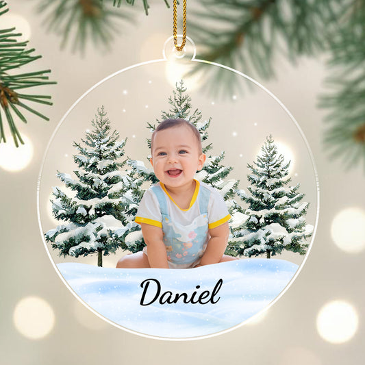 Capturez des moments précieux avec un paysage hivernal magique - Décoration acrylique personnalisée, cadeau de Noël - KID010_ACO