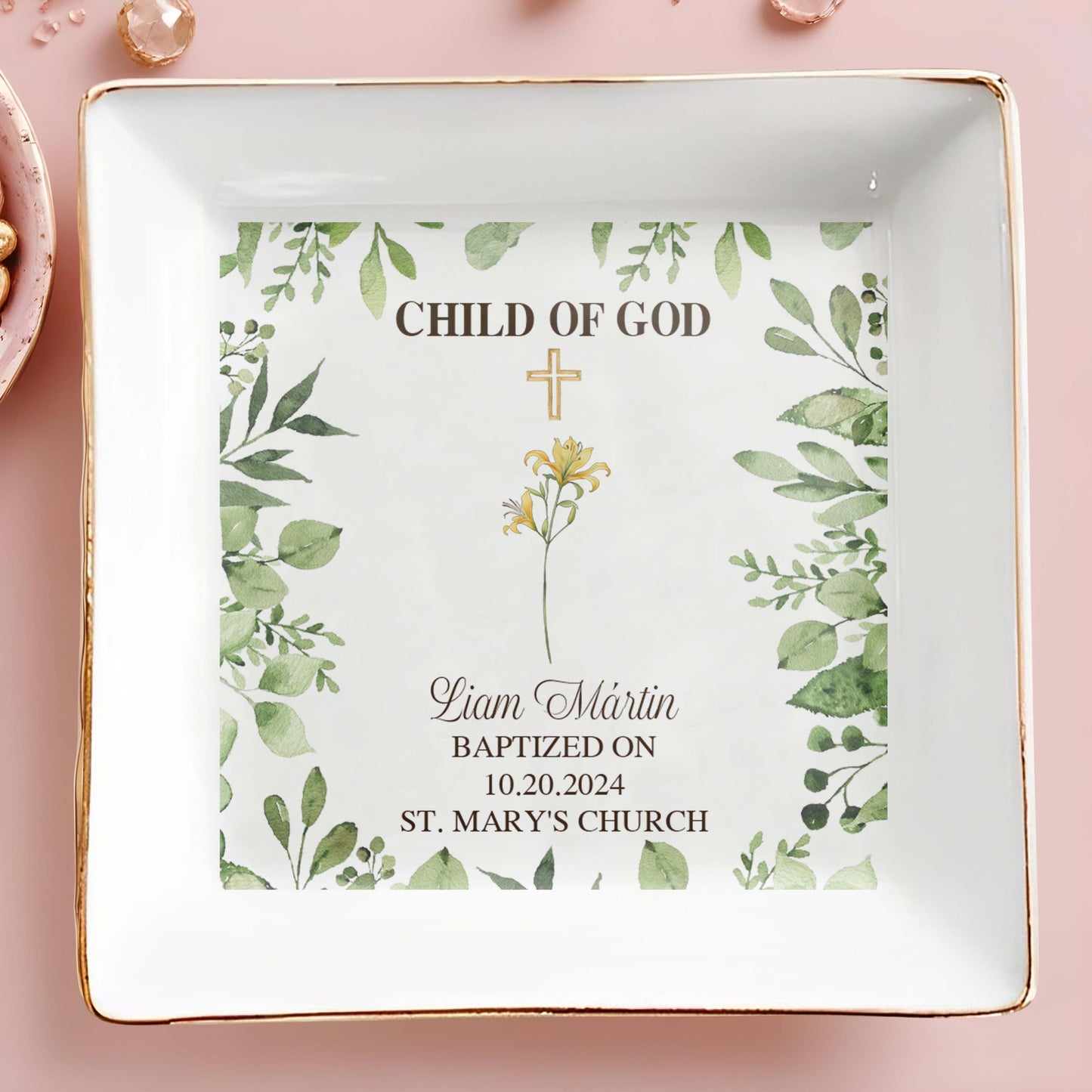 Child Of God Baptism Decorative Jewelry Dish