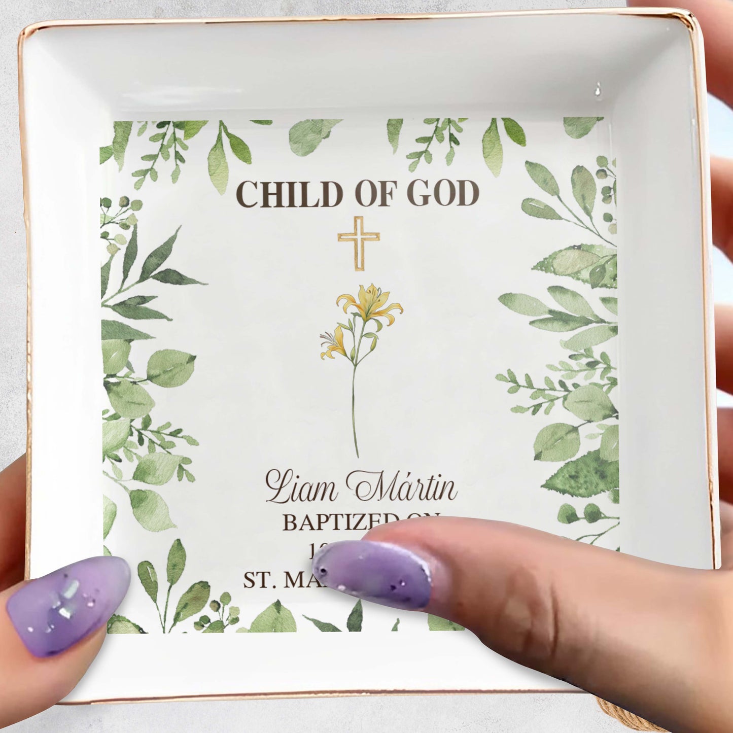 Child Of God Baptism Decorative Jewelry Dish