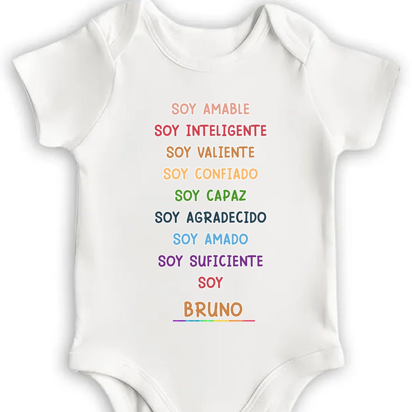 Soy Amable, Soy Inteligente, Soy Valiente, Custom Baby Onesie