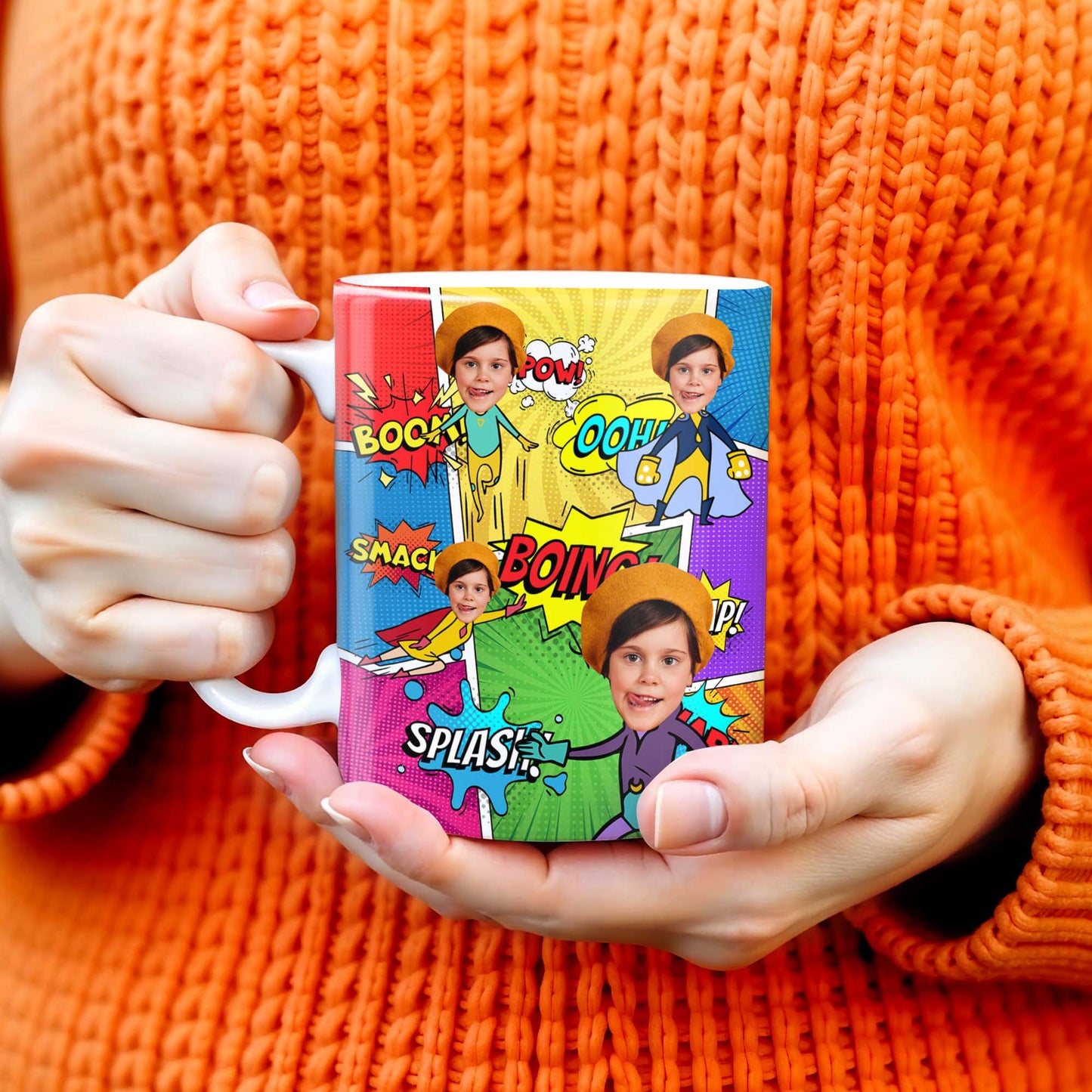 Unleash Your Inner Hero With Vibrant Comic Book Explosions - Personalized Custom Coffee Mug - KID020_MG