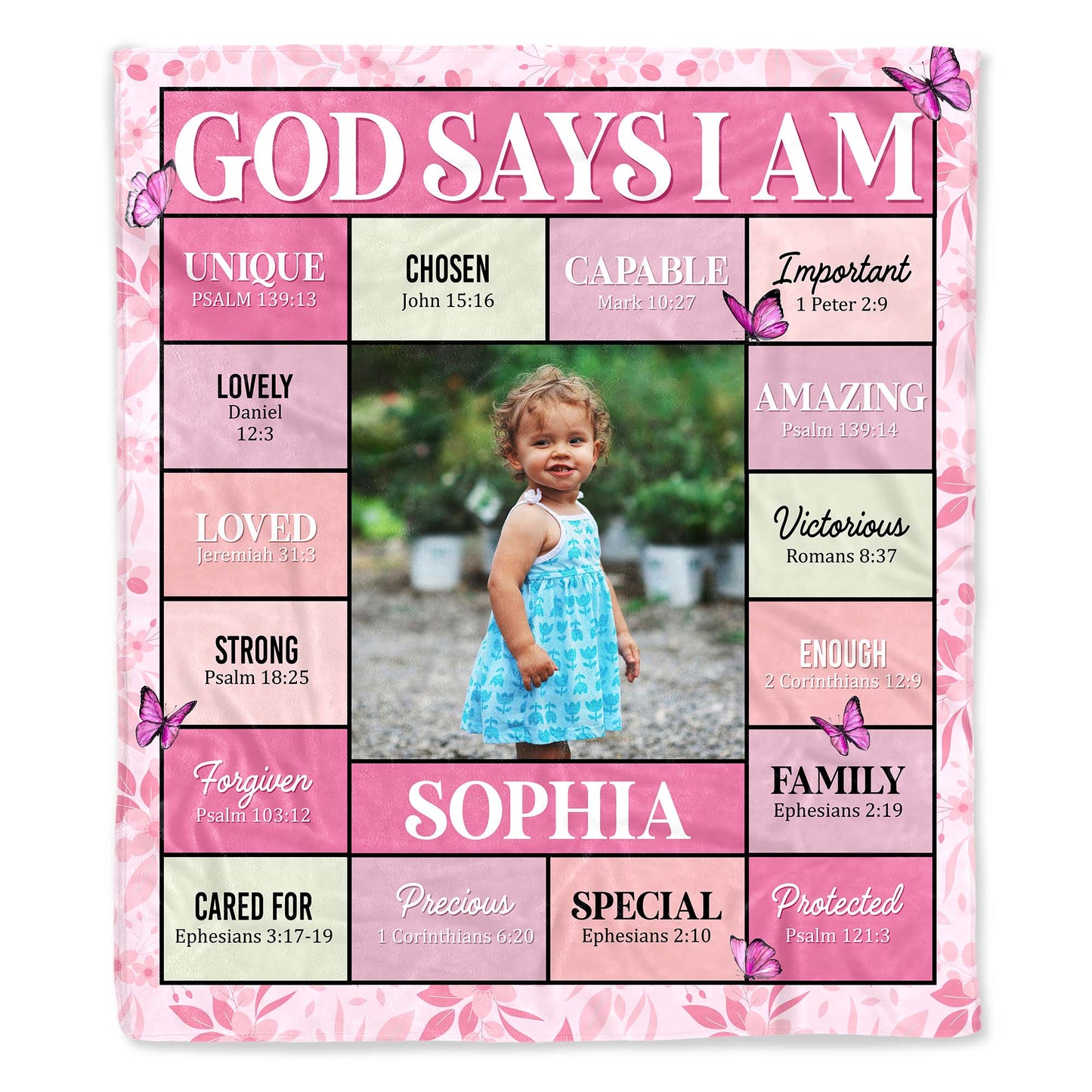 God Says I Am Unique, Chosen, Capable And More Inspiring Blanket