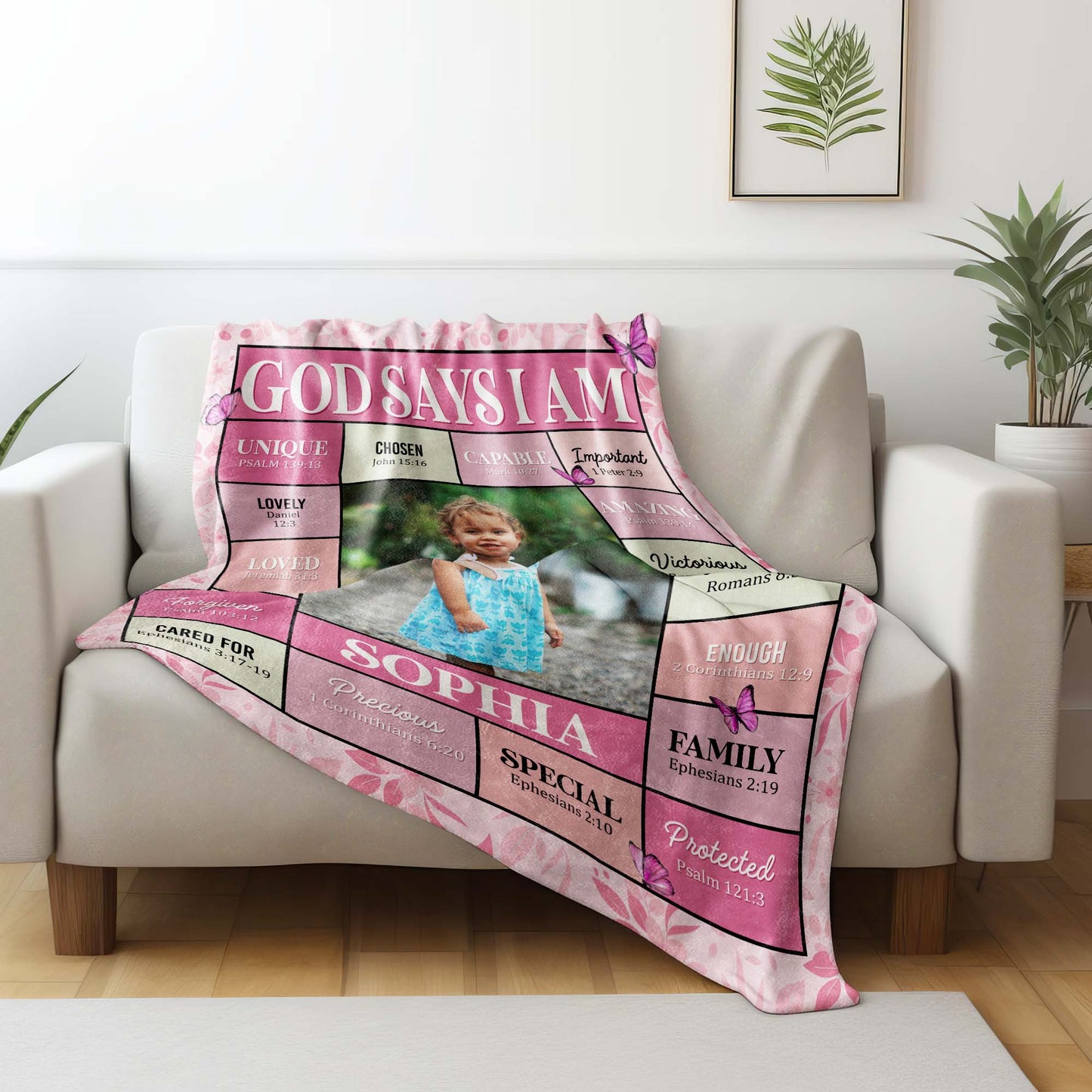 God Says I Am Unique, Chosen, Capable And More Inspiring Blanket