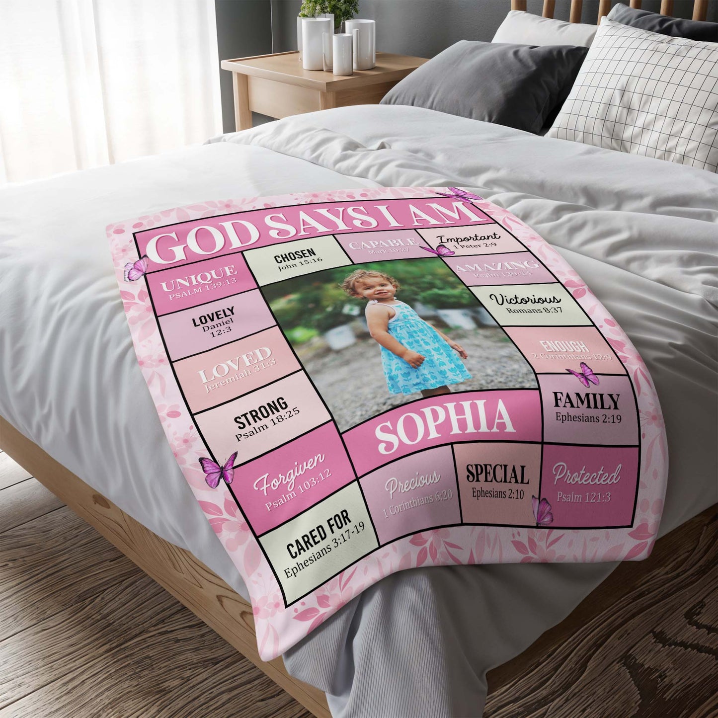 God Says I Am Unique, Chosen, Capable And More Inspiring Blanket