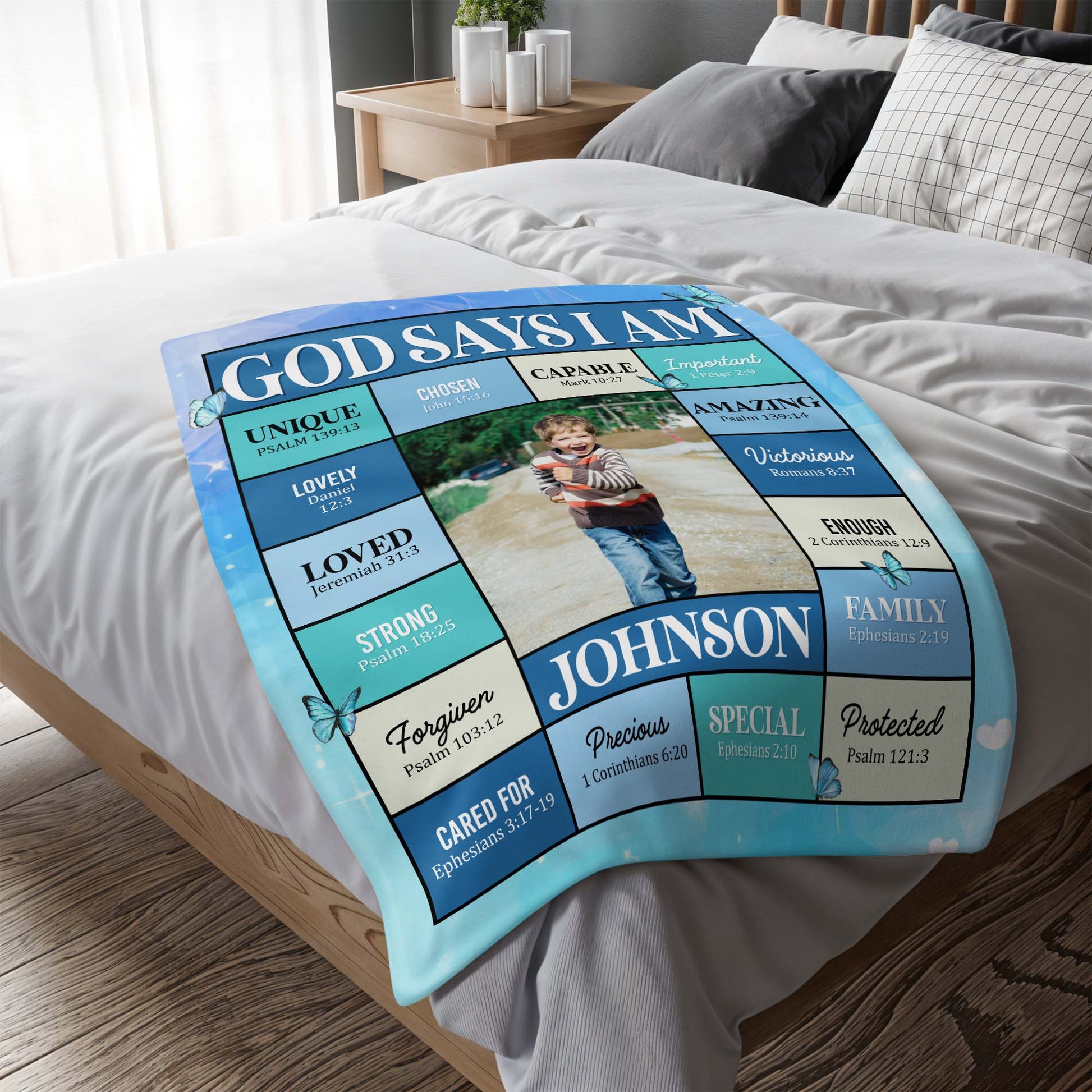 God Says I Am Unique Chosen Capable Special Custom Blanket