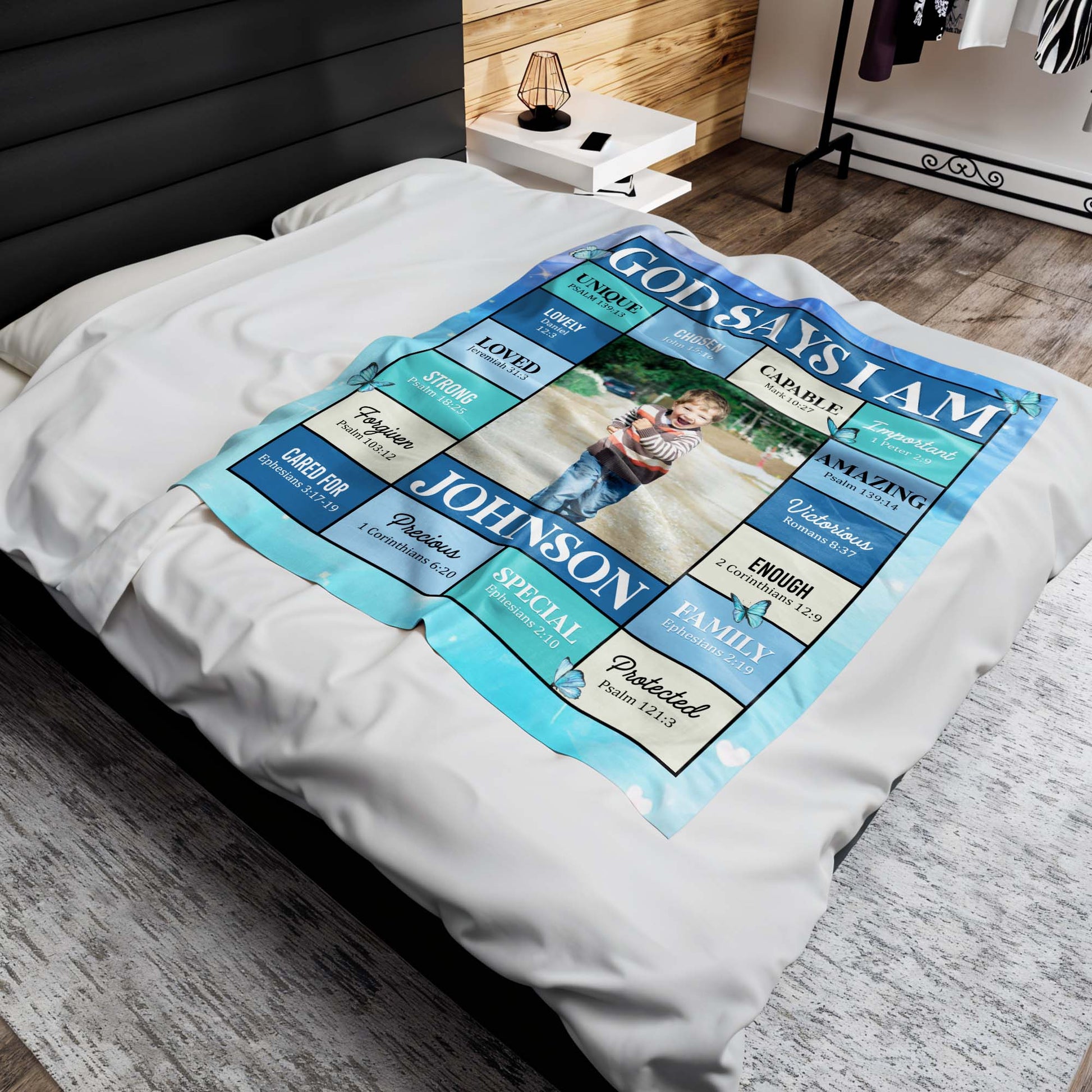 God Says I Am Unique Chosen Capable Special Custom Blanket