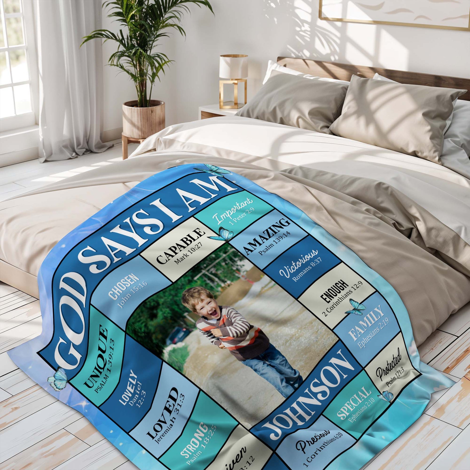 God Says I Am Unique Chosen Capable Special Custom Blanket
