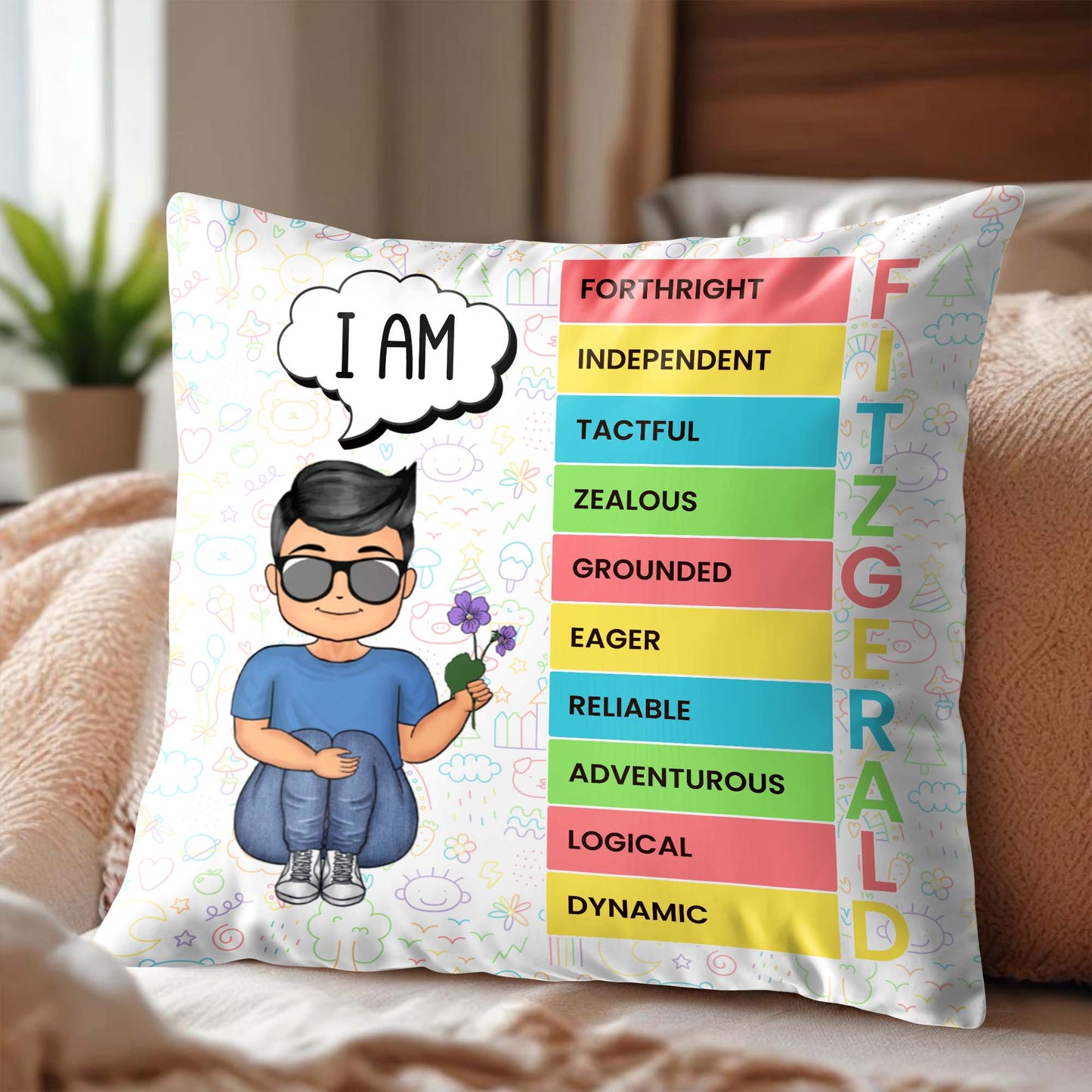 I Am Forthright Independent Personal Traits Doodle Pillow