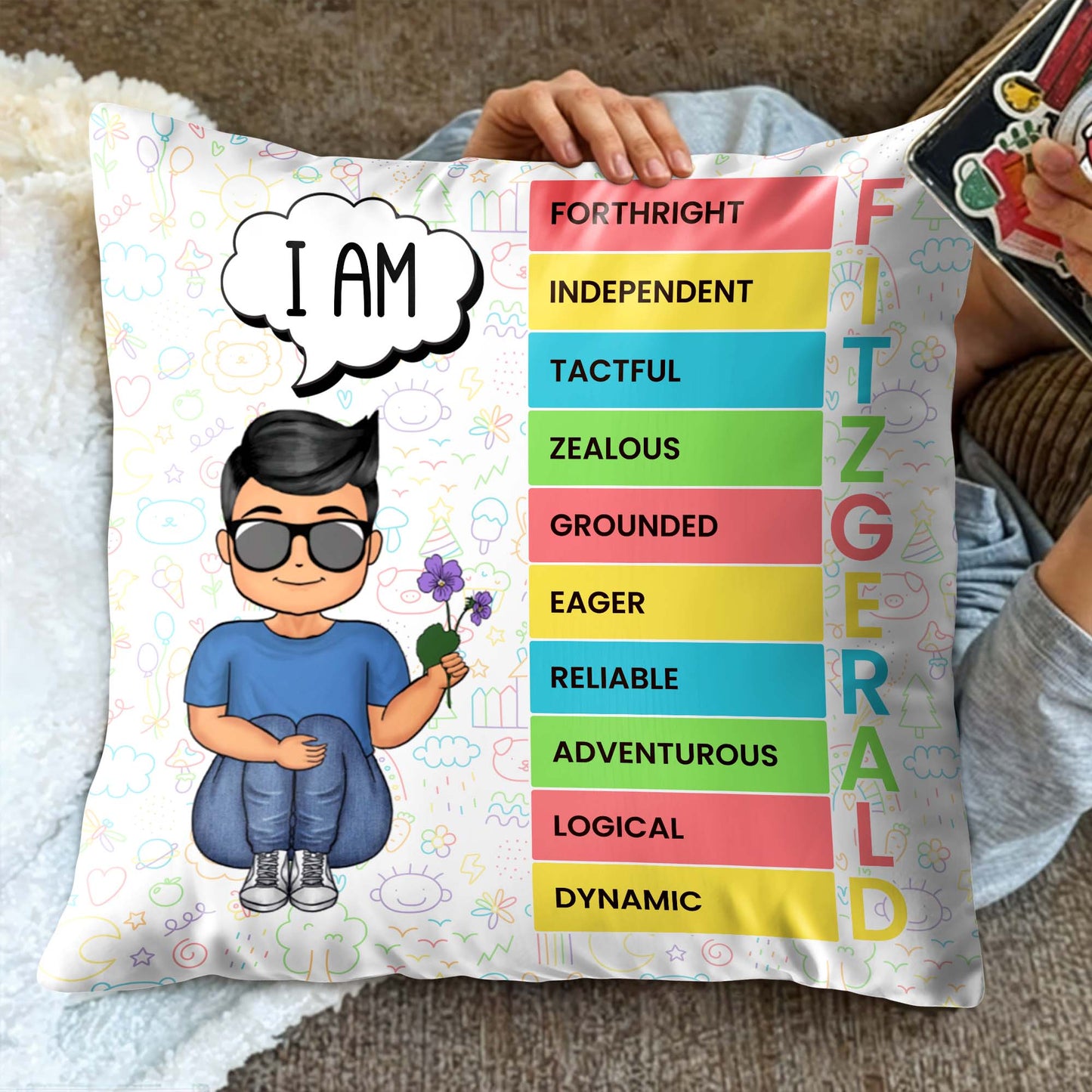 I Am Forthright Independent Personal Traits Doodle Pillow