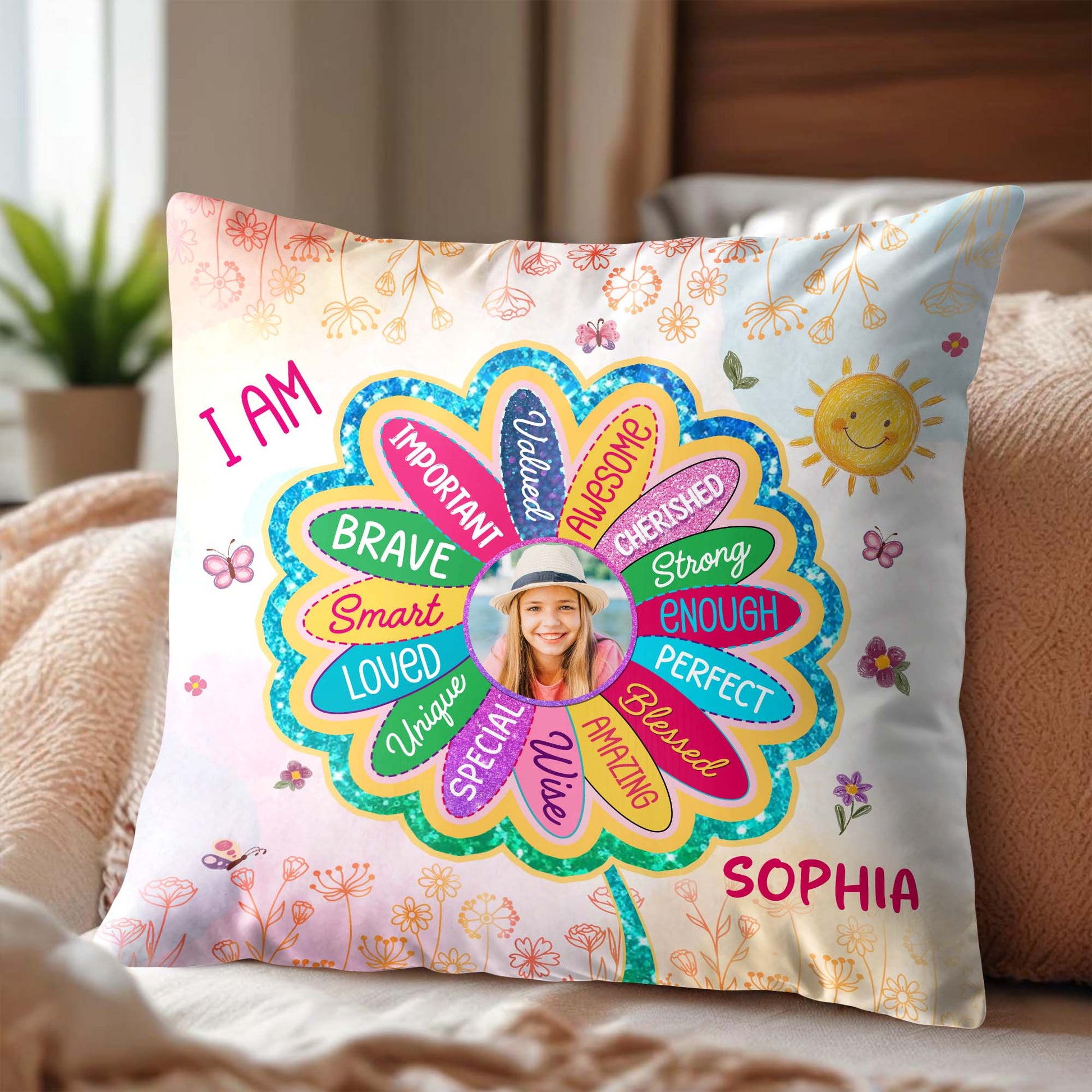I Am Important, Brave, Loved, Special Awesome, Cherished Pillow